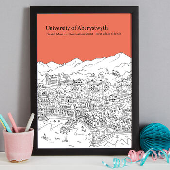Personalised Aberystwyth Graduation Gift Print, 6 of 9