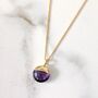 The Orb Amethyst February Birthstone Necklace, Calm And Protection, Gold, thumbnail 2 of 7