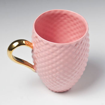 Pastel Pink Coffee Mug With Gold Handle, 6 of 12