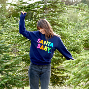 Neon Rainbow Santa Baby Christmas Sweatshirt Jumper, 3 of 6