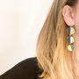 Navy And Gold Foil Large Statement Drop Earrings, thumbnail 5 of 9