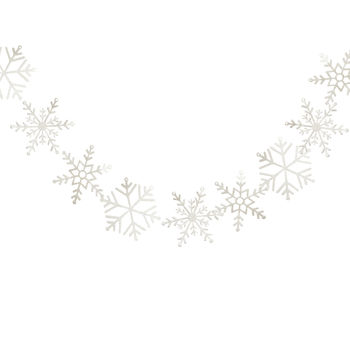 White Glitter Snowflake Garland Hanging Decoration, 2 of 3