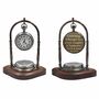Personalised Bronze 18th Anniversary Desk Clock With Compass, thumbnail 1 of 11