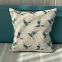Inky Sky Bollin Bird Linen Cushion, thumbnail 3 of 3
