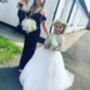 Cynthia In Ivory White Flower Girl Or Communion Dress, thumbnail 6 of 7