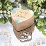 Watercolour Ocean Printed Wooden Heart Wedding Ring Box, thumbnail 2 of 2
