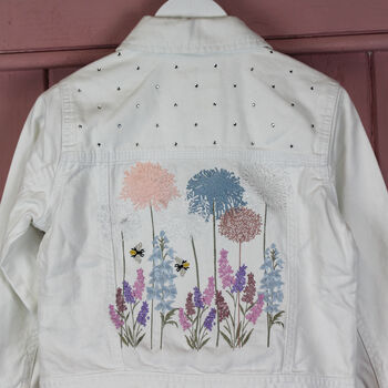 Custom Floral Denim Kid Jacket, 2 of 9