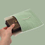 Reusable Organic Gingham Eco Envelope Square | Sage Green, thumbnail 4 of 5