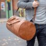 Faux Leather Barrel Bag With Personalised Luggage Tag, thumbnail 9 of 10
