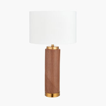 Wood Effect Ceramic Tall Table Lamp, 3 of 10