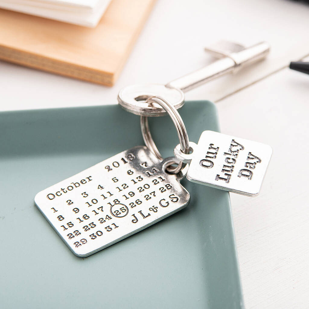 Image of Anniversary Gift Lucky Day Calendar Keyring