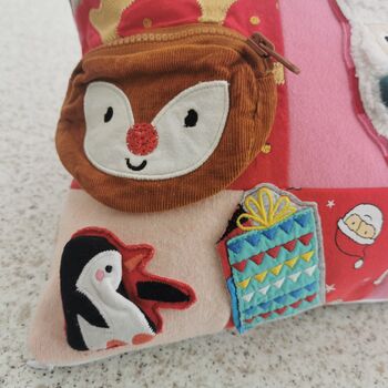 My 1st Christmas Memory Pillow Keepsake, Double Sided Cushion, Made From Baby Clothes, Personalised Decorative Keepsake Gift, 9 of 12