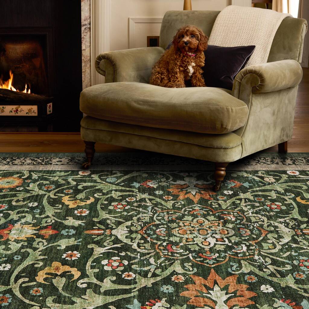 Hug Rug Eco Washable Country Paisley Green, 1 of 11