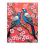 Cherry Blossom Chichi Birds Pink Blue Wall Art Print, thumbnail 6 of 6