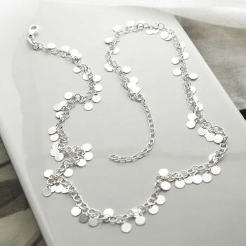 Sterling Silver Sequin Necklace, 4 of 8