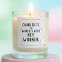 Key Worker Gift World's Best Keyworker Personalised Candle, thumbnail 1 of 6