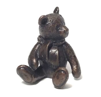 ‘Monty’ Solid Bronze Miniature Teddy Bear In Gift Box, 2 of 5
