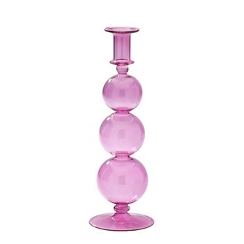 Luna Lavender Bubble Glass Candle Holder, 3 of 3