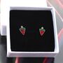 Sparkly Watermelon Stud Earrings, thumbnail 1 of 2