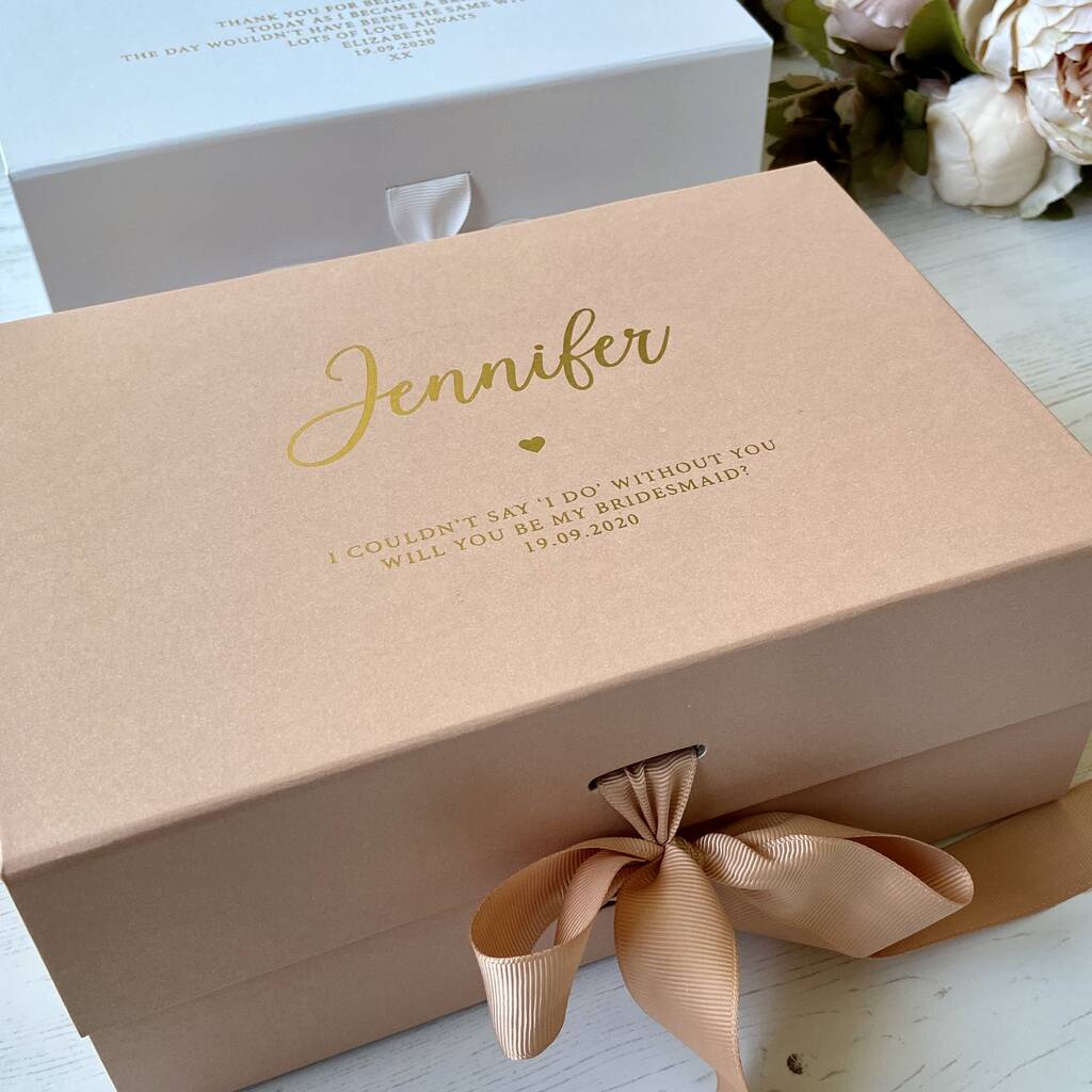 Personalised Gift Box~Rose Gold Gift Box~Bridesmaid Gift Box~Maid of Honour Gift Box~Small Gift Box~Luxury Packaging~Wedding Proposal Box