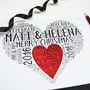 Personalised Couple Christmas Heart Card, thumbnail 4 of 5