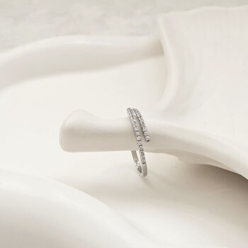 Crossover Diamond Ring Silver, 3 of 7