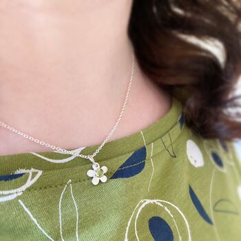 Peridot Little Flower Necklace, 4 of 5
