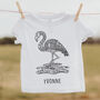 Flamingo Personalised Colour In Child's T Shirt, thumbnail 1 of 4