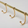 Solid Brass Kitchen Hook Rail | Polished Brass, thumbnail 5 of 5