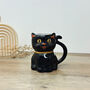 Black Cat Mug Christmas Cat Gift Coffee Mug, thumbnail 1 of 6