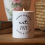 Wedding, Anniversary Or Engagement Est. Year Candle, thumbnail 1 of 3