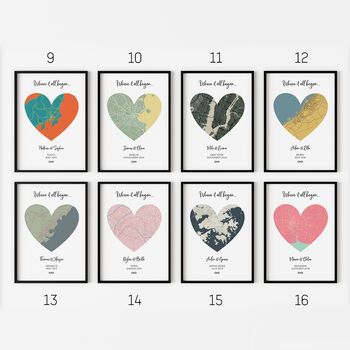 City Map Heart Print For Couples, 3 of 6