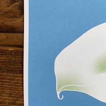 Arum Lily Print On Blue, 5 of 7