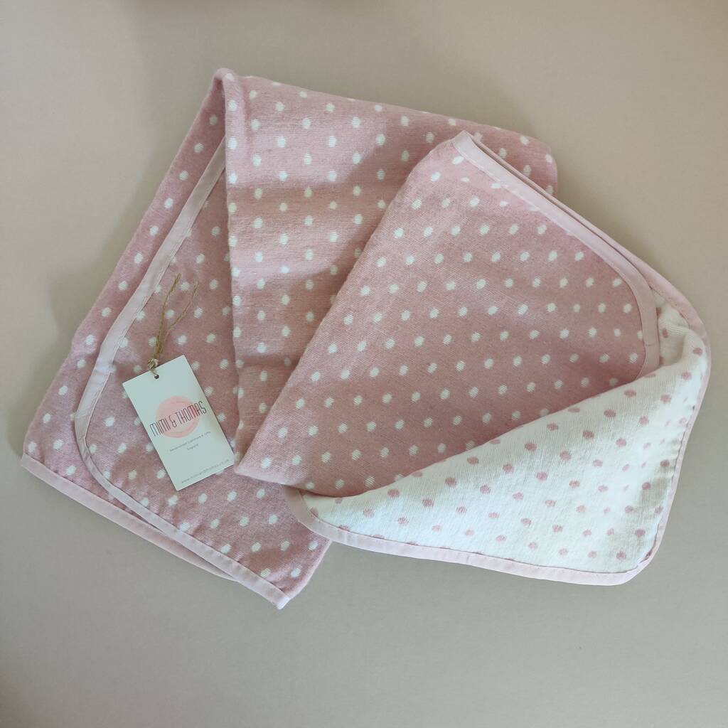 Personalised Pink Polka Dots Baby Blanket Gift By Mimi & Thomas