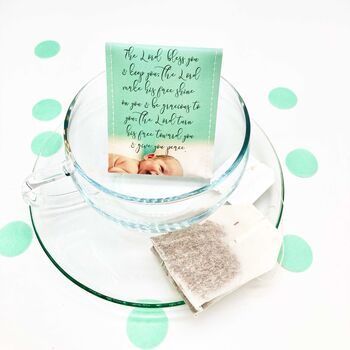 Baby Dedication Tea Gift | New Mum Scripture Tea Gift, 9 of 12