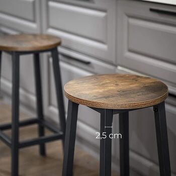 Set Of Two Bar Stools Industrial Style Kitchen Chairs, 8 of 12
