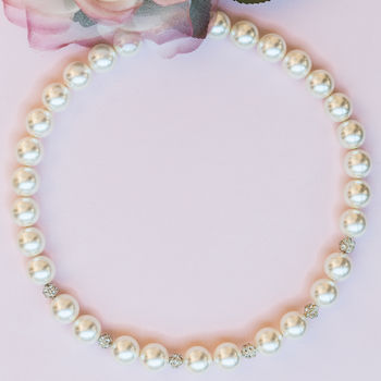 Jackie O Large Crystal Pearl Bridal Necklace, 3 of 4