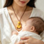 Mustard Nursing And Teething Necklace With Engraving, thumbnail 2 of 3