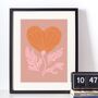 Heart Flower Illustration Art Print, thumbnail 3 of 3