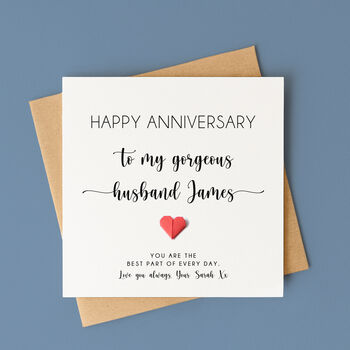 Personalised Anniversary Card For Husband, 4 of 6