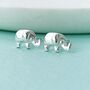 Little Silver Elephant Earrings, thumbnail 2 of 4
