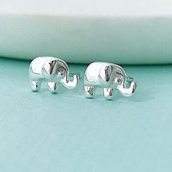 Little Silver Elephant Earrings, 2 of 4
