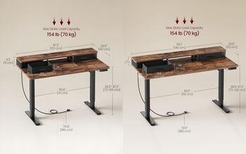 Electric Standing Desk With Power Strip Monitor Stand, 2 of 7