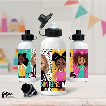 Black Girl Magic Aluminium Water Bottle | Fefus Design, 2 of 5