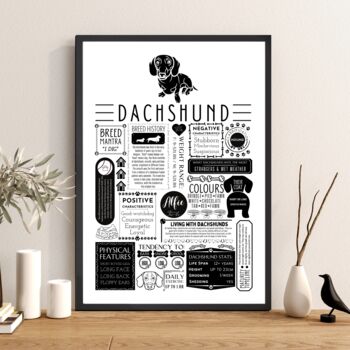 Personalised Dachshund Dog Trait Fact Print, 4 of 7