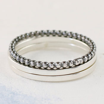 Thin Rings. Sterling Silver Stackable Ring Set, 8 of 10
