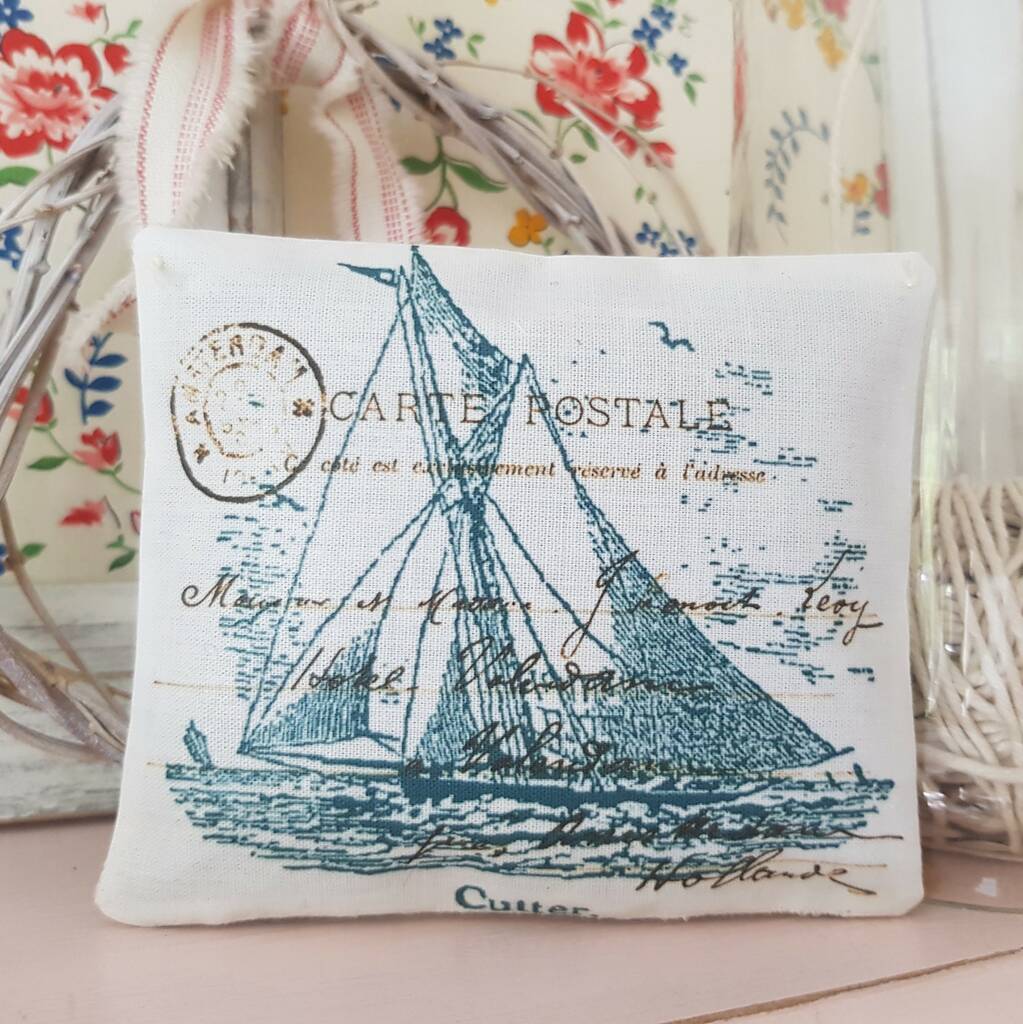 Nautical Boat Illustration Gift Pillow, 1 of 5