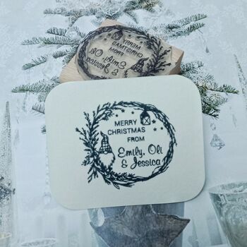 Christmas Personalised Gift Labels Rubber Stamp Kids, 3 of 5