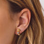 Lakshmi Blue Topaz Stud Earrings Silver Or Gold Plated, thumbnail 8 of 11