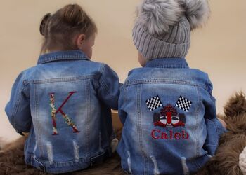 Embroidered Initial Baby/Toddler Denim Jacket, 5 of 7